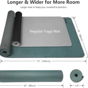 Wide Yoga Mat-80cm Non Slip Extra Thick 1/3” Fitness Exercise Mat TPE Material High Resiliency Hot Yoga Mats(72“L x 32″W) With Carry Strap for Women Yoga Pilates, Home Floor Workout