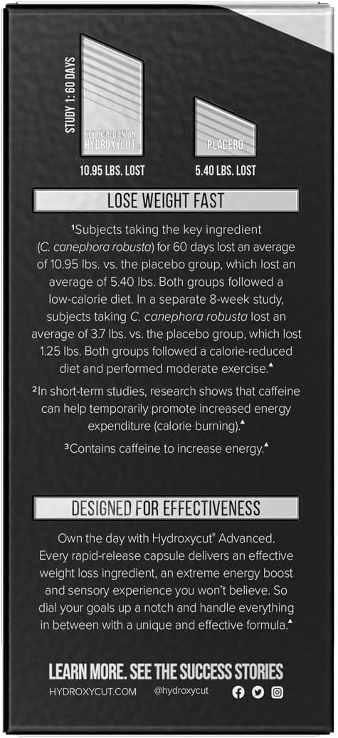Hydroxycut Advanced - 60 Rapid-Release Liquid Capsules - Thermogenic Calorie Burn, Maximize Energy - for Women & Men - Image 6