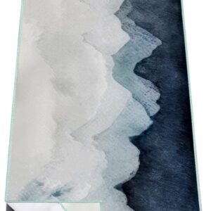 QiyI Yoga Mat Towel with Corner Pockets, Non Slip Sweat Absorbent Hot Yoga Towels, Soft Yoga Blankets with Travel Bag, Skidless Mat Cover for Workout, Gym, Fitness – 70″x26″, Watercolor Mountain