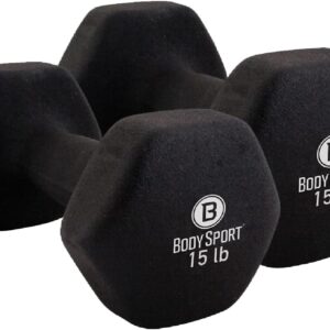 Body Sport Neoprene Dumbbell Weight – Latex-Free, Strength Training Equipment for Home Fitness & Gym Workouts