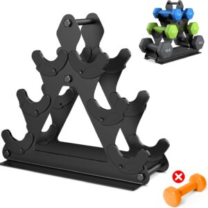 Dumbbell Rack Stand Only | Space-Saving Weight Rack for Home Gym, Hand Weight Rack Dumbbell Storage for Dumbbell Set (3-15 LB), Durable Metal Stand with Easy Assembly (Dumbell not Included)