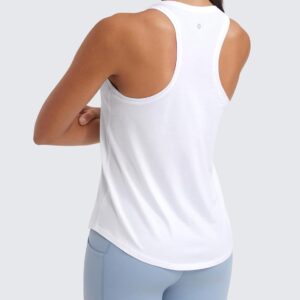 CRZ YOGA Pima Cotton Racerback Tank Tops for Women – Workout Athletic Casual Soft Scoop Neck Sleeveless Shirts