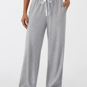AUTOMET Lounge Pants Women Wide Leg Casual Sweatpants Baggy Workout Sweat Pajamas Pants Fall Fashion Outfits with Pockets