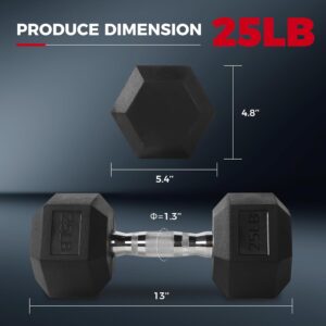 RitFit 5-780LBS Rubber Coated Hex Dumbbell Weight Set with Rack for Home Gym, Strength Training, Workouts