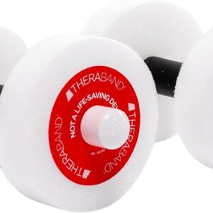 THERABAND Water Weights, Aquatic Dumbbells for Pool Fitness, 2 Foam Weights with Padded Grip for Water Aerobics, Therapy, Workouts, Pool Exercise Equipment, Aqua Training