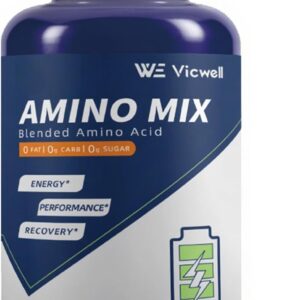 Amino Acid, Supports Muscle Recovery and Lean Muscle Growth, Enhances Energy and Endurance, Contains Essential Amino Acids and BCAAs, 90 Capsules (1 Bottle)