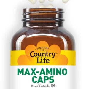 Country Life Max-Amino Caps – 16 Free Form Amino Acids with Vitamin B6 – Amino Acid Complex for Post Workout Support – Gluten Free – 90 Capsules