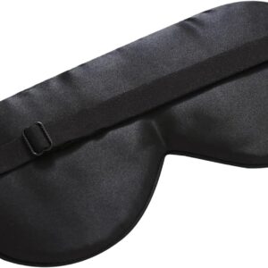 Alaska Bear Mulberry Silk Sleep Mask Cool Super Smooth Eye Cover Genuine Organic Silk for Sensitive Skin, Soft Filling, Lightweight Eye Shades for Sleeping (Original Black, Flat)