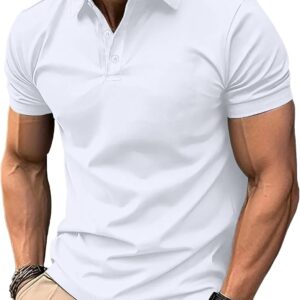 Men’s Performance Golf Polo Shirt Moisture Wicking Quick Dry Short Sleeve Polo Shirts for Men Casual Activewear
