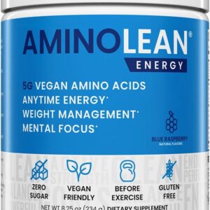 RSP Nutrition AminoLean Pre Workout Powder, Amino Energy & Weight Management with Vegan BCAA Amino Acids, Natural Caffeine, Preworkout Boost for Men & Women, 30 Serv