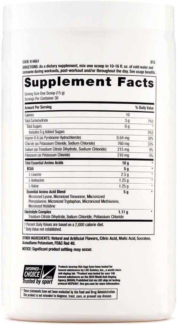 GNC Pro Performance Essential Amino Complete, Strawberry Banana, 15.87 oz., Supports Muscle Recovery - Image 2