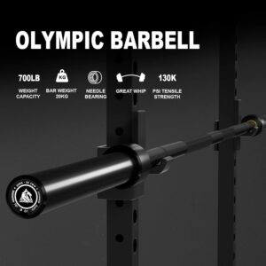 LIONSCOOL 7FT Olympic Barbell for Weightlifting, Power Lifting, 2 Inch Strength Training Bar for Squats, Deadlifts, Presses, Rows, Curls – 700lbs/1000lbs/1500lbs Capacity