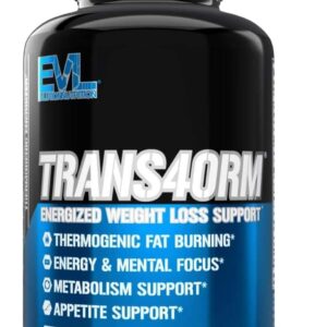 EVL Thermogenic Fat Burner Support – Fast Acting Weight Loss Energy and Appetite Support – Trans4orm Green Tea Supplement for Men and Women – 60 Servings