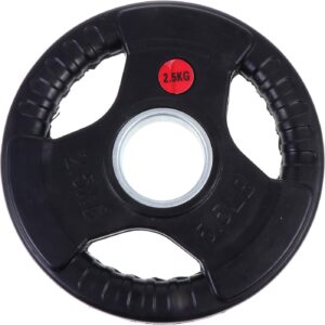 Barbell Weight Plate and Dumbbell Plate 2.5kg Rubber Coated Cast Iron for Strength Training and Weightlifting