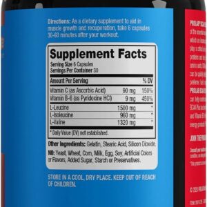 Prolab BCAA Plus Branched Chain Amino Acid Capsules, Muscle Recovery, Lean Muscle Support, Endurance & Performance Booster (180 Capsules)