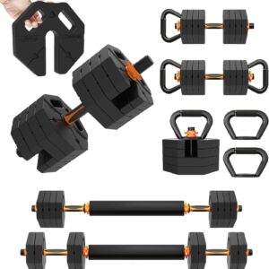 Adjustable Dumbbell Set 20lb 30lb 40lb Free Weight Set with Upgraded Weight Plate,Dumbbells Set Used as Barbell/Kettlebells/Weightlift/Push Up Stand,Fitness Exercises Equipment for Home Gym Men Women