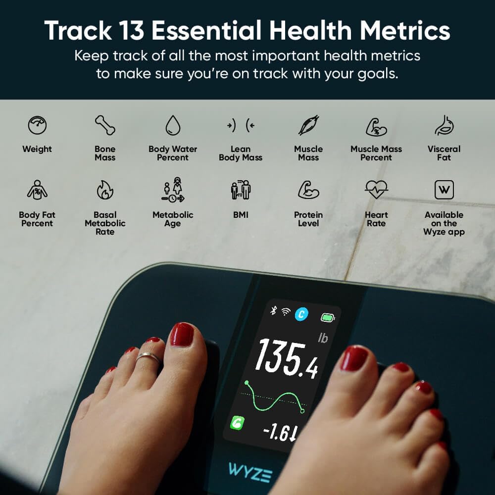 Wyze Scale Ultra, Smart Scale with 4.3" Color Display, Digital Scale for Body Weight BMI Muscle Mass, Heart Rate Monitor, Wi-Fi & Bluetooth Weight Scale with Baby/Pet/Luggage Mode, 400lbs - Image 3