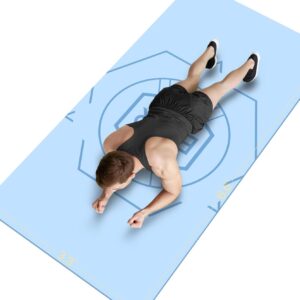 nuveti Large Exercise Mat (6’x 3′), Extra Wide Workout Mat for Men and Women, Yoga Mat Thick 1/4 Exercise Mats Non-Slip, Non-Toxic, Large Fitness Mat Perfect for Barefoot Exercise (Yoga, Pilates, Stretching, Meditation)