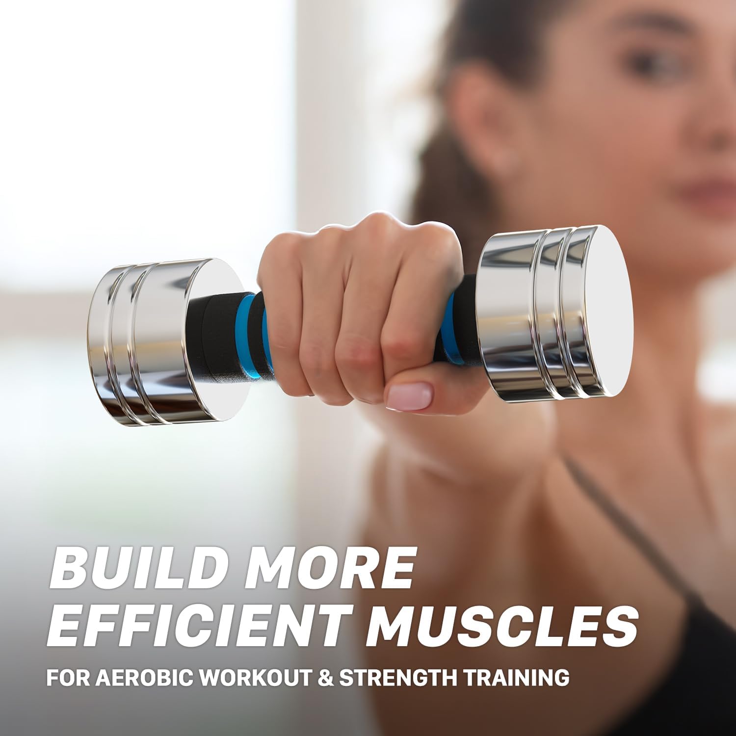 Northdeer Steel Dumbbells Ultracompact & Adjustable Chrome Dumbbell with Foam Handles 5lb 10lb 15lb 20lb 30lb 50lb Home Gym Workout (Choice of Size) - Image 4