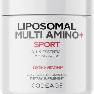 Codeage Multi Amino+ BCAA & EAA Supplement, All 9 Essential Amino Acids, Free-Form Branched-Chain Amino Acid Pills, Sport Supplement, Pre & Post Workout, Liposomal Delivery, Vegan, 240 Capsules