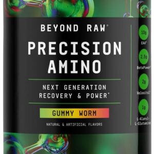 BEYOND RAW Precision Amino | Recovery & Power Amino Acid Formula | Fuel Muscles | Enhance Hydration | Gummy Worm | 25 Servings