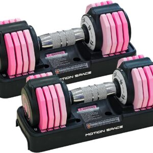 Adjustable Dumbbells Set 12.5LB Pair, 1-Sec Fast Adjustable 5 Free Weights, Premium Comfort Non-slip Metal Handle, Compact Size for Full Body Home Workout