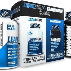 EVL Weight Loss Support Stack – Trans4orm Thermogenic Fat Burner & Metabolism Support Pills with Green Coffee Bean Extract and Forskolin Plus LeanMode Non-Stimulant