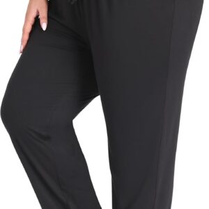 ZERDOCEAN Women’s Plus Size Casual Yoga Pants Straight Leg Comfy Relaxed Joggers Lounge Pants Drawstring with Pockets