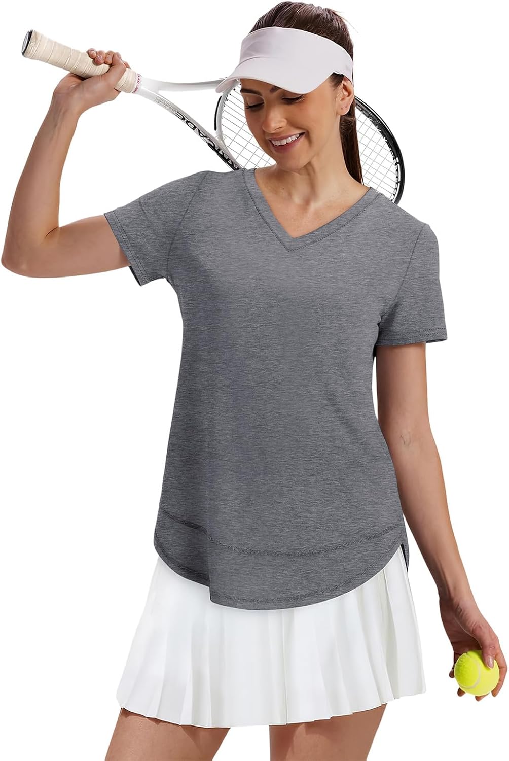 XIEERDUO Womens Workout Tops Short Sleeve Shirts Sun Protection UPF 50+ Quick Dry Outfits for Hiking Running V Neck S-3XL - Image 4