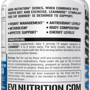 EVL Weight Loss Support Pills – Premium Multipurpose Appetite Metabolism and Fat Loss Support for Men and Women – LeanMode with Green Coffee Bean Extract CLA and Garcinia Cambogia – 50 Servings