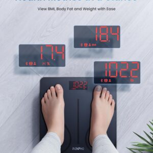 RENPHO Smart Scale for Body Weight, FSA&HSA Eligible, Digital Bathroom Scale BMI Weighing Bluetooth Body Fat Scale, Body Composition Monitor Health Analyzer with Smartphone App, 400 lbs – Elis 1