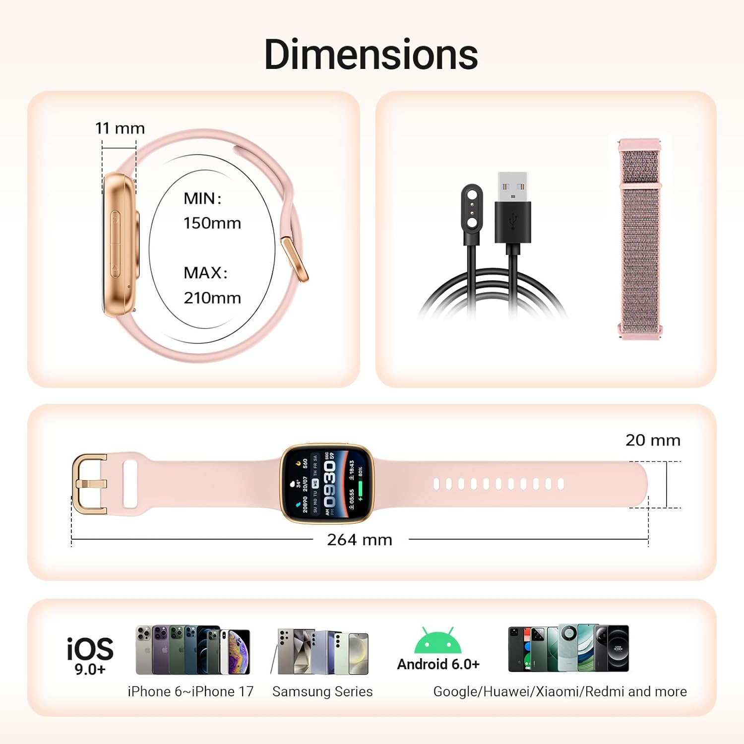 Fitpolo Smart Watch for Women, 1.85" AMOLED Fitness Tracker with Bluetooth Call, Heart Rate/Sleep/SPO₂ Monitor, 100+ Sports Modes, 3ATM Waterproof Smartwatch for Android/iPhone, Includes 2 Bands - Image 9