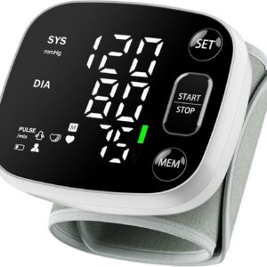 Oklar Blood Pressure Monitors for Home Use Rechargeable Wrist Digital BP Machine Cuff with LED Backlit Display, Voice Broadcast, 240 Memory Storage for 2 Users with Carrying Case