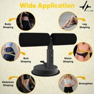 Sit-Up Bar with Strong Suction Base & Padded Foam Handle | Adjustable Height Core Trainer for Abs, Sit-ups, Push-Ups & Leg Workouts | Portable Home Gym Equipment for Men & Women