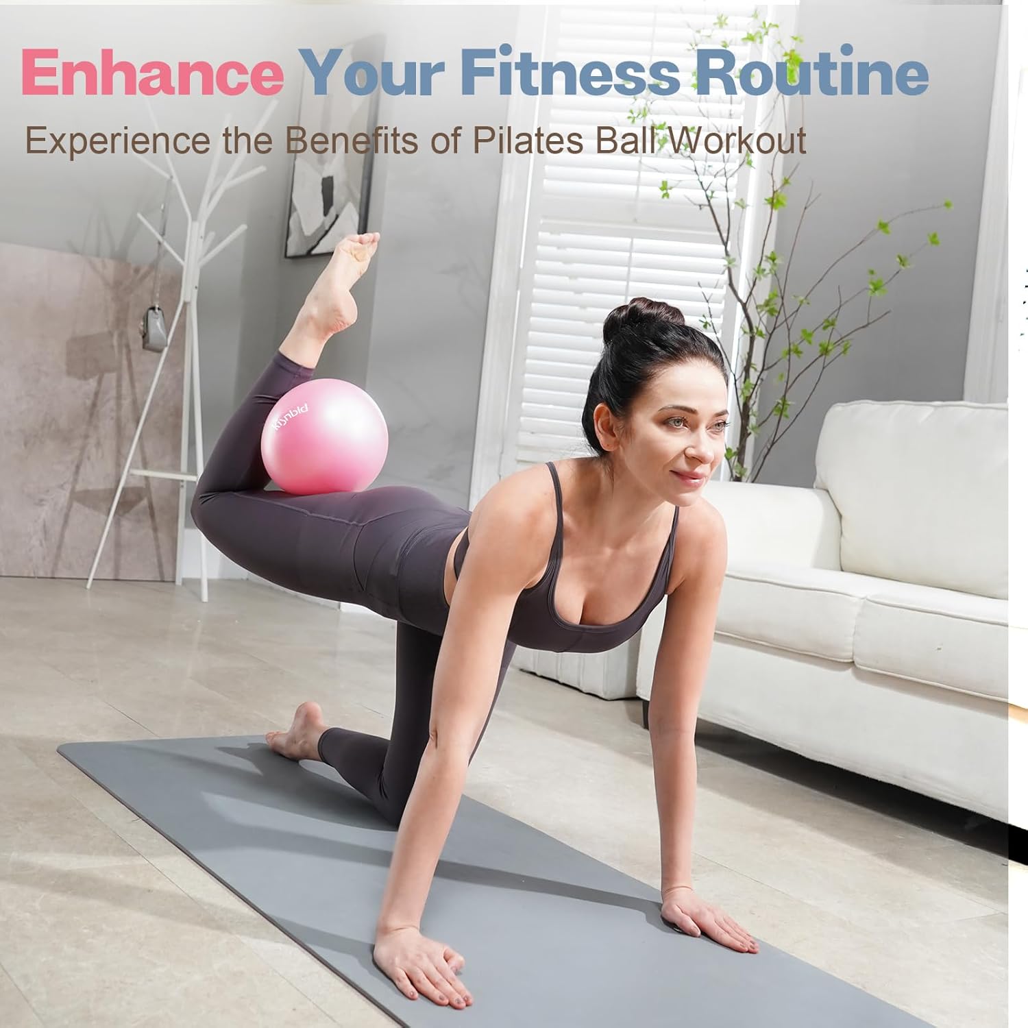 Small Exercise Ball, 9 Inch Mini Pilates Ball, Anti Burst and Slip Resistant Mini Yoga Ball for Stability, Fitness, Physical Therapy, Stretching & Core Strength Workout at Home Gym & Office - Image 4