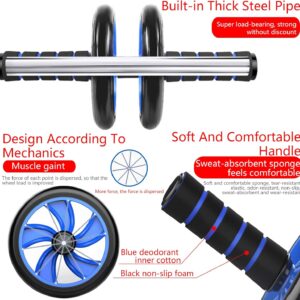 Abdominal Muscle Training Rollers, 5-In-1 Roller Kit with Knee Pads, Push-Up Bars, Handle Grips, Skipping Ropes, Home Gym Exercise Kits Suitable for Physical Training