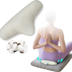 Meditation Cushion – Floor Pillows for Adults Sitting, Yoga Bolster,Portable Ergonomics Tailbone Support Mat Meditation Floor Pad with 100% Organic Cotton Cover & Polyester Cotton Fill