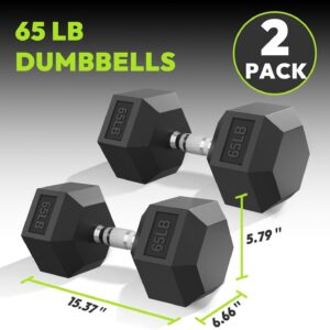 Hex Dumbbell 40-570 lb Dumbbell set, Rubber Encased Exercise & Fitness Dumbbells, Hand Weight for Strength Training