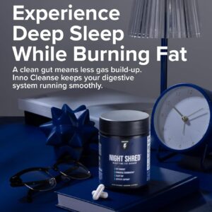 InnoSupps Night Shred Fat Burner and Natural Sleep Support | Ashwaganda, 5-HTP, CLA, Melatonin | Appetite Suppressant | Weight Loss Support Nighttime Fat Burning (60 Vegetarian Capsules)