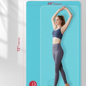 HAPBEAR Extra Large Yoga Mat – 72″x48″/78″x54″, 1/4″ & 1/3″ Thick, Non-Slip, Durable, Eco-Friendly, Wide Exercise Mat for Home Workouts, Yoga, Pilates, Stretching, Meditation (Barefoot Exercise)