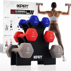 XPRT Fitness 32 lb. Neoprene Dumbbell Set with Rack