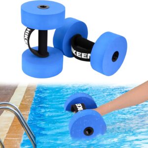 Hikeen Aquatic Exercise Dumbbells Water Dumbbell Pool Resistance Aquatic Fitness Barbells with 4 High-Density EVA Foam Pool Weights Dumbbells, for Water Aerobics Weight Loss