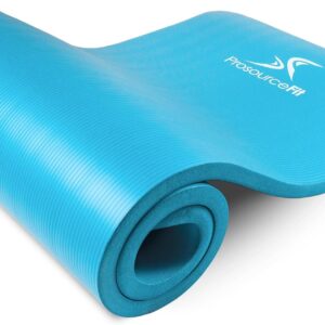 ProsourceFit Extra Thick Yoga and Pilates Mat ½” (13mm) or 1″ (25mm), 71-inch Long High Density Exercise Mat with Comfort Foam and Carrying Strap