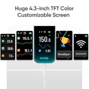Wyze Scale Ultra, Smart Scale with 4.3″ Color Display, Digital Scale for Body Weight BMI Muscle Mass, Heart Rate Monitor, Wi-Fi & Bluetooth Weight Scale with Baby/Pet/Luggage Mode, 400lbs