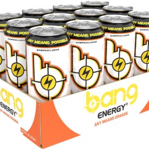 Bang Energy Any Means Orange, Sugar-Free Energy Drink, 16-Ounce | Pack of 12