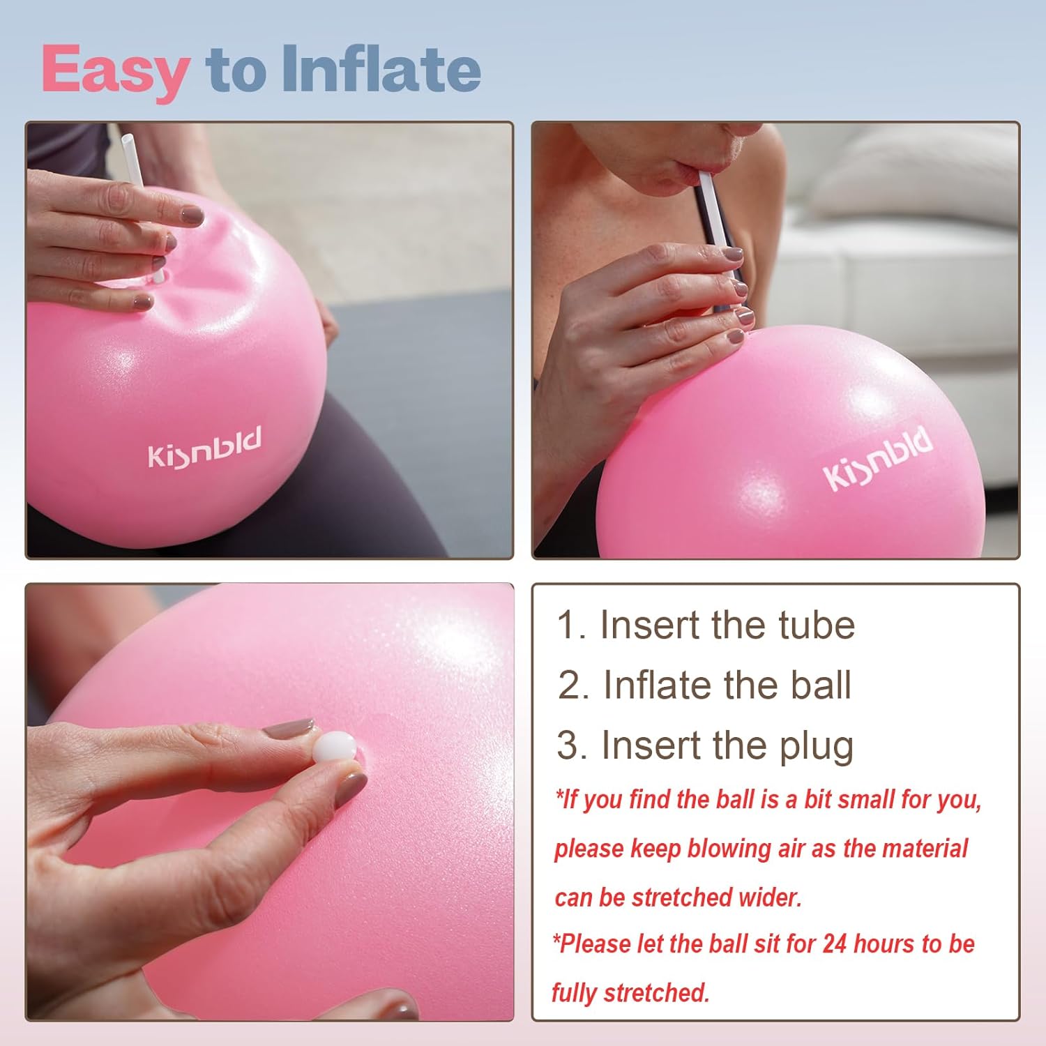 Small Exercise Ball, 9 Inch Mini Pilates Ball, Anti Burst and Slip Resistant Mini Yoga Ball for Stability, Fitness, Physical Therapy, Stretching & Core Strength Workout at Home Gym & Office - Image 6