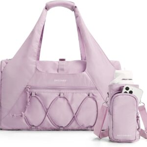BAGSMART Gym Bag for Women, Lightweight Duffel Bag with Shoe Compartment, Weekender Bags with Wet Pocket, Workout Yoga Tote Bag for Women, Purple