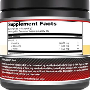 Amazing Formulas BCAA 2:1:1 Powder | 75 Servings | 6 Grams Per Serving | 1 Lb Unflavored Supplement | Made in USA