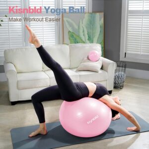 Exercise Ball, Extra Thick Yoga Ball for Workout Pregnancy Stability, 4 Sizes Anti-Burst Balance Ball with Foot Pump – Heavy Duty Fitness Ball Chair for Office, Home & Gym