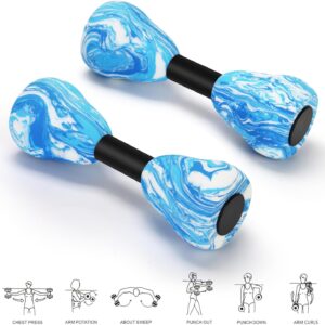 Camouflage Aquatic Dumbbells,2Pcs Foam Water Weights Aerobic Exercise Fitness Equipment Dumbbells, Pool Resistance Swimming Training for Adults/Kids/Men/Women Weight Loss, Beginner Swimming Training